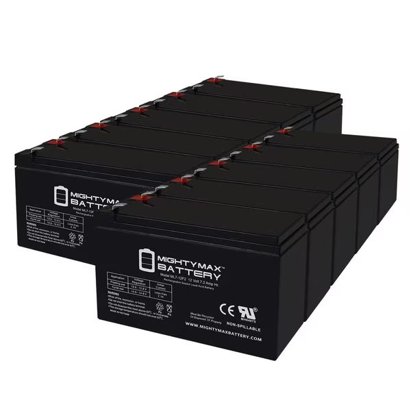 12V 7Ah F2 Replacement Battery for APC Back-Ups ES750 - 10PK, Mighty Max Battery, Mfr#: MAX3977587